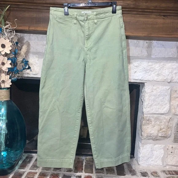 Madewell Curvy Slim Emmett Wide-Leg Crop Pants tall long Inseam - Picture 2 of 13